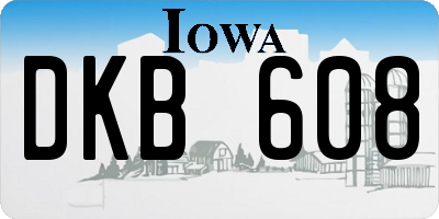 IA license plate DKB608