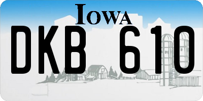 IA license plate DKB610