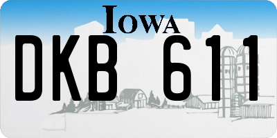 IA license plate DKB611