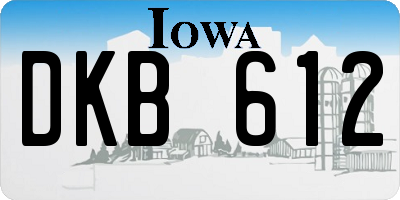IA license plate DKB612