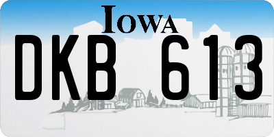 IA license plate DKB613