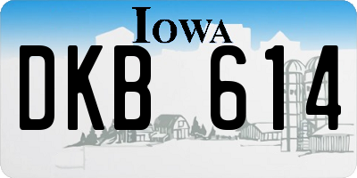 IA license plate DKB614