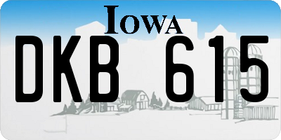 IA license plate DKB615