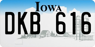 IA license plate DKB616