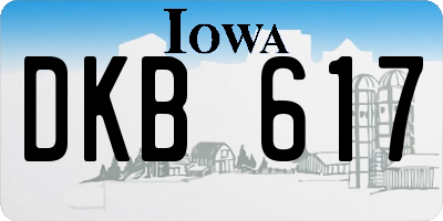 IA license plate DKB617