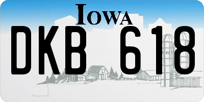 IA license plate DKB618
