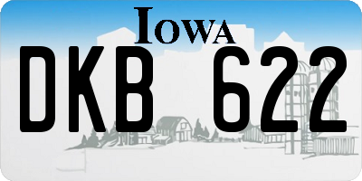 IA license plate DKB622