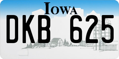 IA license plate DKB625