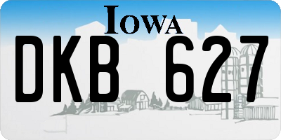IA license plate DKB627