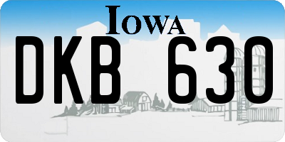 IA license plate DKB630