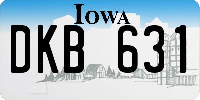 IA license plate DKB631