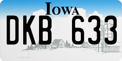 IA license plate DKB633