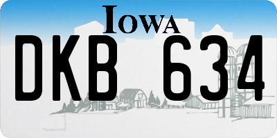 IA license plate DKB634