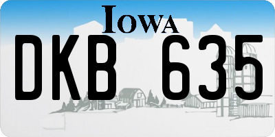 IA license plate DKB635