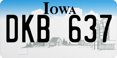 IA license plate DKB637