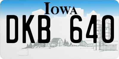IA license plate DKB640