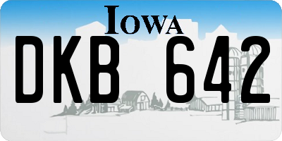 IA license plate DKB642
