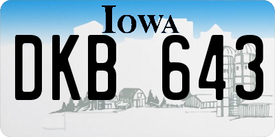 IA license plate DKB643