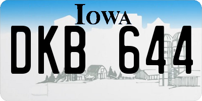 IA license plate DKB644