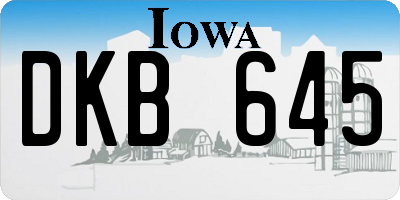 IA license plate DKB645