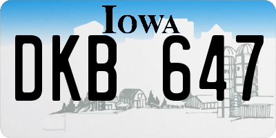 IA license plate DKB647