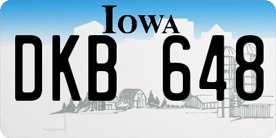 IA license plate DKB648