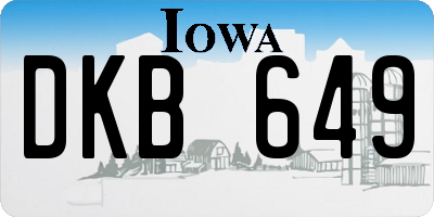 IA license plate DKB649