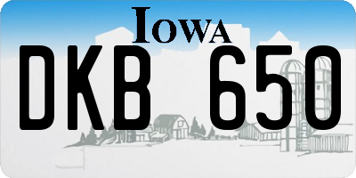 IA license plate DKB650