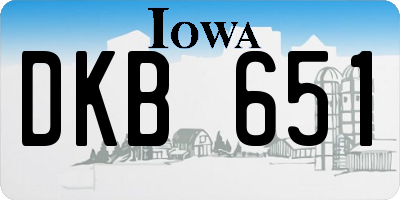 IA license plate DKB651