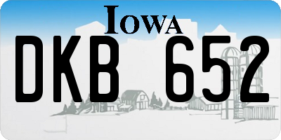 IA license plate DKB652