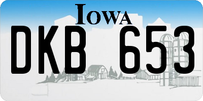 IA license plate DKB653