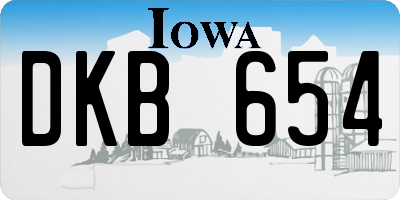 IA license plate DKB654