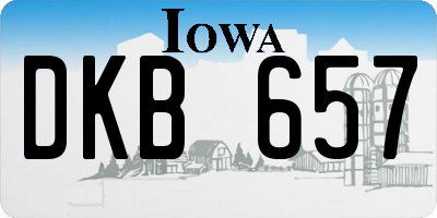 IA license plate DKB657