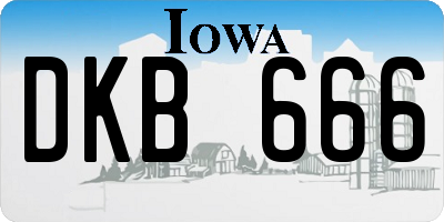 IA license plate DKB666