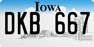 IA license plate DKB667