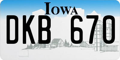 IA license plate DKB670