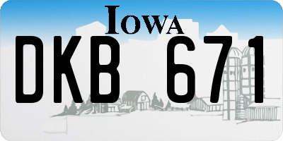 IA license plate DKB671