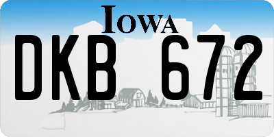IA license plate DKB672