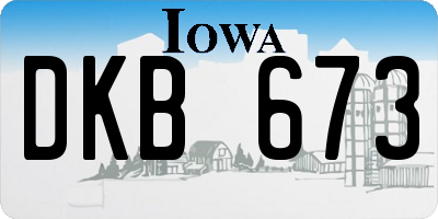 IA license plate DKB673