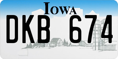 IA license plate DKB674