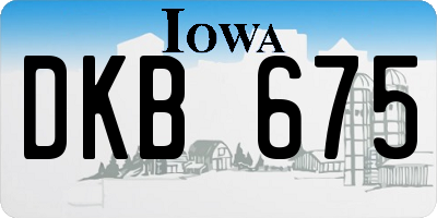 IA license plate DKB675