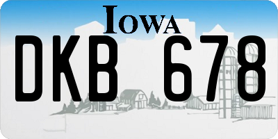 IA license plate DKB678
