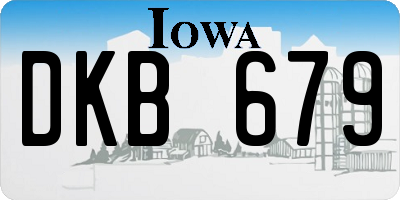 IA license plate DKB679