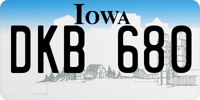 IA license plate DKB680