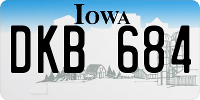 IA license plate DKB684