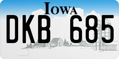 IA license plate DKB685