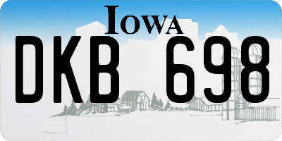 IA license plate DKB698