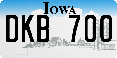 IA license plate DKB700