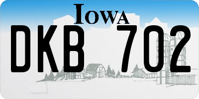 IA license plate DKB702
