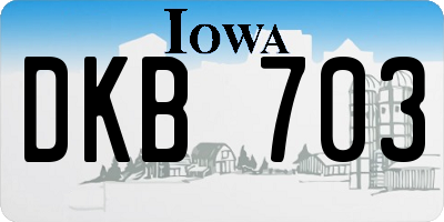 IA license plate DKB703